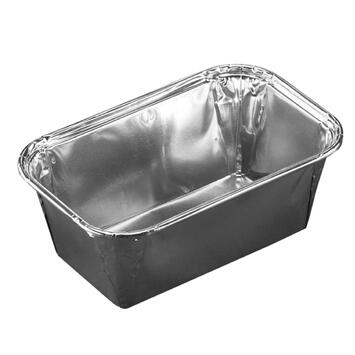 BARQUETTE ALUMINIUM RECTANGULAIRE BORD RABATTABLE 140ML X100