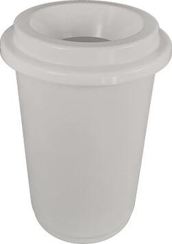 POUBELLE AVEC OUVERTURE DONUTS 50L BLANC
