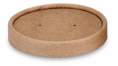 COUVERCLE CARTON/PE MARRON POUR POT À SOUPE 350ML X500