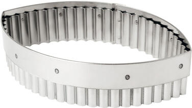 DÉCOUPOIR INOX OVALE CANNELÉ 16 CM
