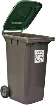 CONTENEUR 120L 2 ROUES GRIS / VERT