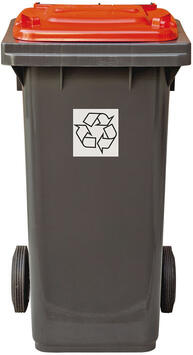 CONTENEUR 120L 2 ROUES GRIS / ROUGE