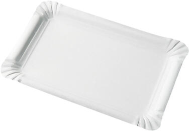 PLATEAU CARTON RECTANGULAIRE 130X200MM BLANC X1500