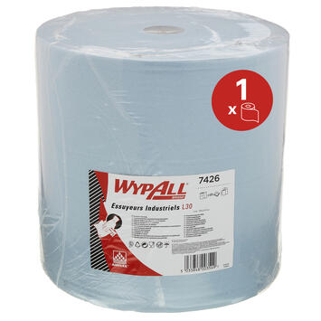 BOBINE DEVIDAGE CLASSIQUE AIRFLEX WYPALL L30 BLEU 750 FORMATS 3 PLIS 33X38CM