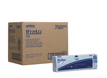 LAVETTE NON TISSEE USAGE COURT WYPALL X80 BLEU 25 FORMATS 35X42CM