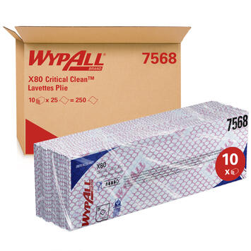 LAVETTE NON TISSEE USAGE COURT WYPALL X80 ROUGE 25 FORMATS 35X42CM