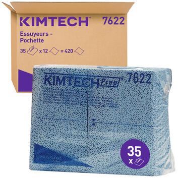 LAVETTE NON TISSEE USAGE COURT KIMTECH PREP 49X38CM BLEU 12X35 FORMATS