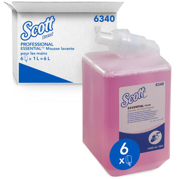 SAVON MOUSSE SCOTT® ESSENTIAL™ ROSE CARTOUCHE 1L X6
