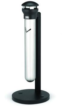 CENDRIER SUR PIED INFINITY INOX ET METAL NOIR