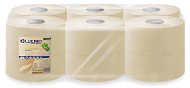 PAPIER TOILETTE JUMBO ECONATURAL HAVANE 180M 2 PLIS ECOLABEL X12