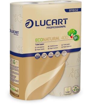 PAPIER TOILETTE PETIT ROULEAU ECONATURAL NATUREL 400 FORMATS 2 PLIS ECOLABEL X30