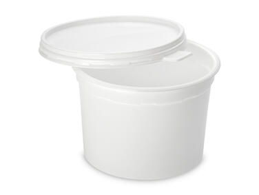 POT ROND PP AVEC COUVERCLE 500ML BLANC X440