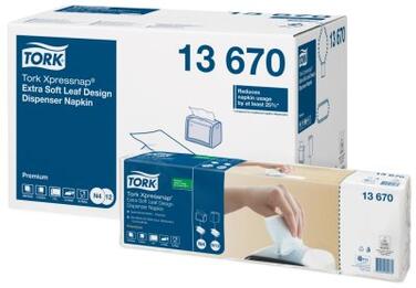 SERVIETTE POUR DISTRIBUTEUR 21.3X16.5CM TORK® XPRESSNAP® N4 2 PLIS BLANC DECOR X8000
