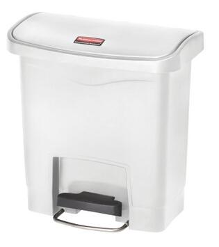 POUBELLE A PEDALE SLIM JIM STEP ON 15L MODELE LARGE RESINE BLANC