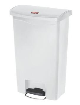 POUBELLE A PEDALE SLIM JIM STEP ON 50L MODELE LARGE RESINE BLANC