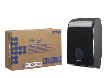 DISTRIBUTEUR D’ESSUIE-MAINS PLIÉS AQUARIUS™ NOIR