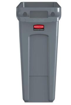 POUBELLE SLIM JIM 60L GRIS AVEC CONDUITS D'AERATION