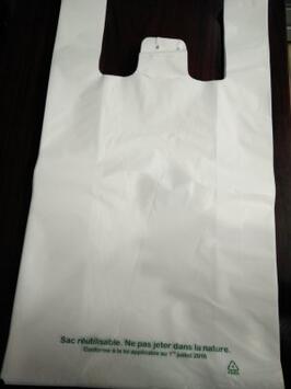 SAC BRETELLES POLYETHYLÈNE BASSE DENSITÉ 50µ 18+10X35CM BLANC LIASSE X1000