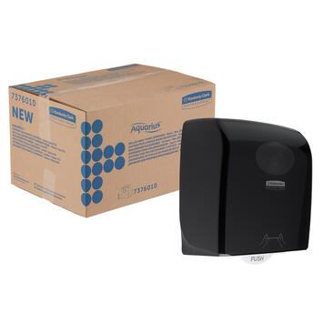 DISTRIBUTEUR D’ESSUIE-MAINS ROULEAUX AQUARIUS™ NOIR