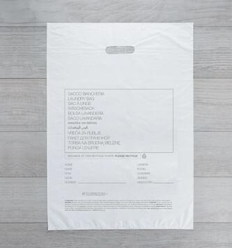 SAC À LINGE POLYETHYLÈNE 60X40CM BLANC X1000