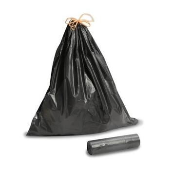 SAC POUBELLE 30L BASSE DENSITE LIEN COULISSANT DECHETS MOYENS NOIR X500