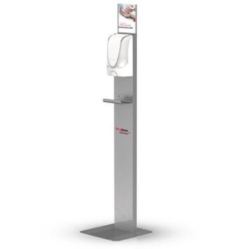 STATION DE DÉSINFECTION À DÉTECTION OPTIQUE PLATE ARGENTEE POUR DISTRIBUTEUR TOUCHFREE