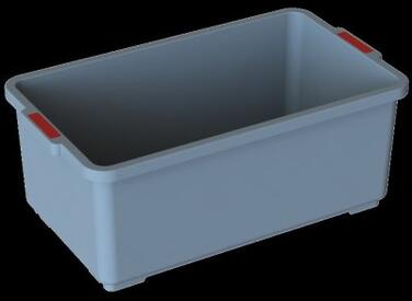 SEAU 18L RECTANGULAIRE GRIS / ROUGE KUBI PRO