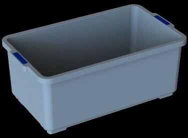 SEAU 18L RECTANGULAIRE GRIS / BLEU KUBI PRO