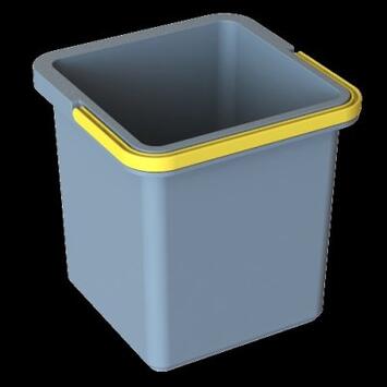 SEAU 6L GRIS / JAUNE KUBI PRO