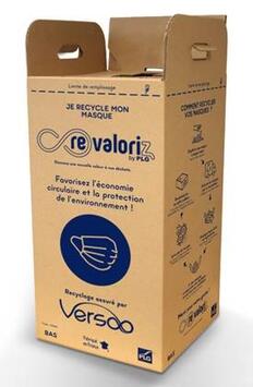 CARTON REVALORIZ POUR COLLECTE DE MASQUES USAGES