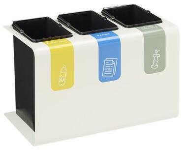 POUBELLE DE TRI TRIBU 3X15L BLANC