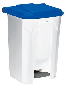 POUBELLE A PEDALE UTILO 80L BLANC / BLEU