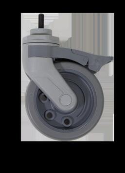 ROUE SILENCIEUSE DIAMETRE 125MM AVEC FREIN POUR CHARIOT TECHLINE