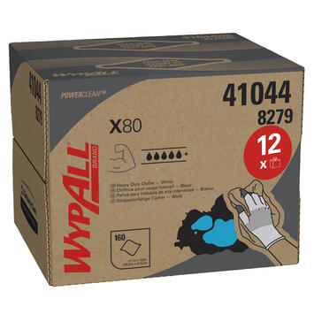 LAVETTE NON TISSEE USAGE COURT WYPALL X80 BLANC 160 FORMATS BOITE DISTRIBUTRICE