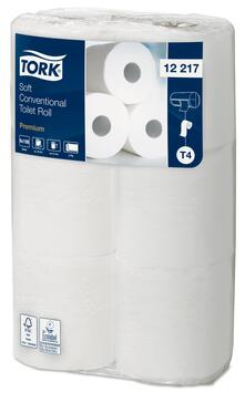 PAPIER TOILETTE PETIT ROULEAU TORK® T4 BLANC 200 FORMATS 2 PLIS ECOLABEL X72