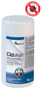 LINGETTES NETTOYANTES DESINFECTANTES SURFACES-DM CIDALKAN X120