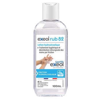 GEL HYDROALCOOLIQUE EXEOL RUB 82 FLACON 100ML