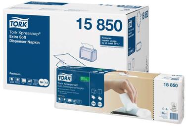 SERVIETTE POUR DISTRIBUTEUR 21.3X16.5CM TORK® XPRESSNAP® N4 2 PLIS BLANC X8000