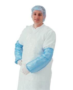 MANCHETTE PE15µ BLEU LONGUEUR 40CM SACHET X100