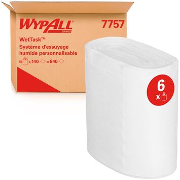 BOBINE DEVIDAGE CENTRAL NON TISSE KIMTECH WETTASK DS BLANC 140 FORMATS 15,20X30,4CM X6