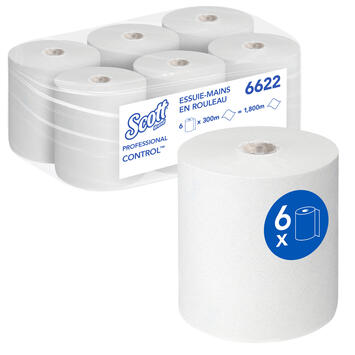 ESSUIE-MAINS ROULEAU SCOTT® CONTROL™ BLANC 300M 1 PLI ECOLABEL X6