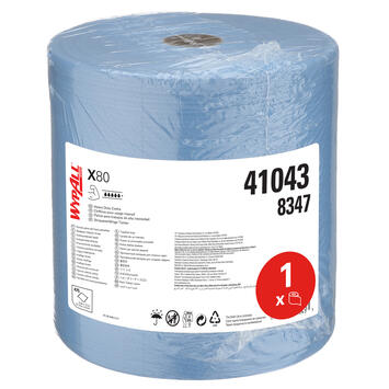 BOBINE DEVIDAGE CLASSIQUE WYPALL X80 BLEU 475 FORMATS 34X31,5CM