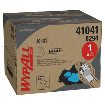 LAVETTE NON TISSEE USAGE COURT WYPALL X80 BLEU 160 FORMATS BOITE DISTRIBUTRICE