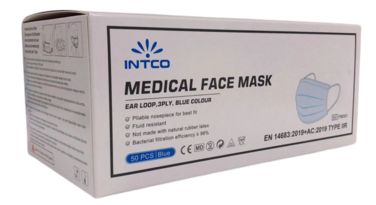 MASQUE MEDICALTYPE IIR 3 PLIS BLEU X50