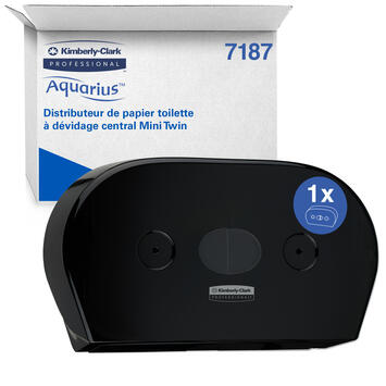 DISTRIBUTEUR DE PAPIER TOILETTE À DÉVIDAGE CENTRAL SCOTT® CONTROL™ MINI DOUBLE NOIR