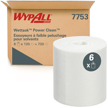 BOBINE DEVIDAGE CENTRAL NON TISSE KIMTECH WETTASK BLANC 120 FORMATS 30,5X15CM X6