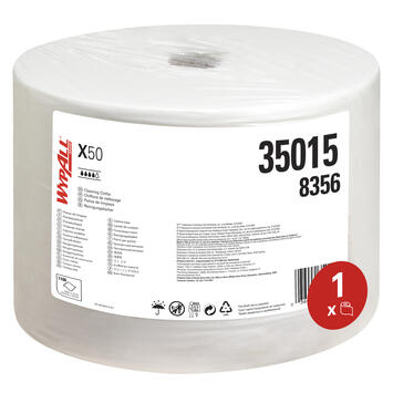BOBINE DEVIDAGE CLASSIQUE NON TISSE WYPALL X50 BLANC 1100 FORMATS 24,9X34,9CM