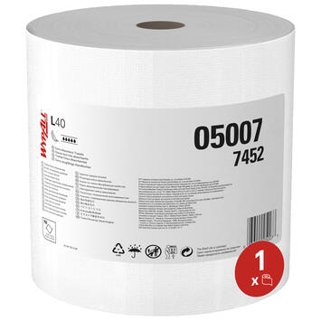 BOBINE DEVIDAGE CLASSIQUE NON TISSE WYPALL L40 BLANC 750 FORMATS 3 PLIS 31,5X31CM