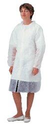 BLOUSE POLYPROPYLÈNE À BOUTONS PRESSIONS 2 POCHES 30G TAILLE XL BLANC X25