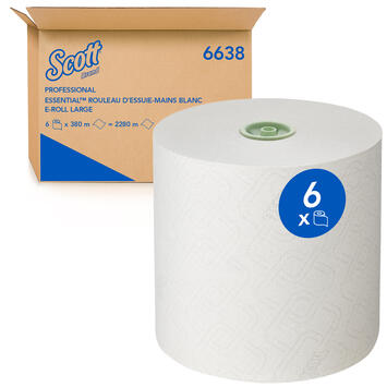 ESSUIE-MAINS ROULEAU SCOTT® ESSENTIAL BLANC 380M 1 PLI ECOLABEL X6
